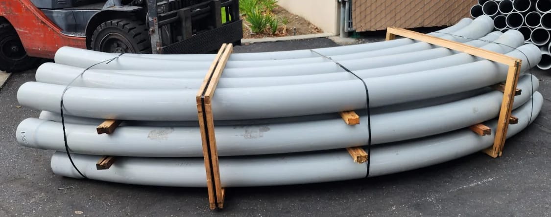 Custom radius PVC sweeps 6X90X84