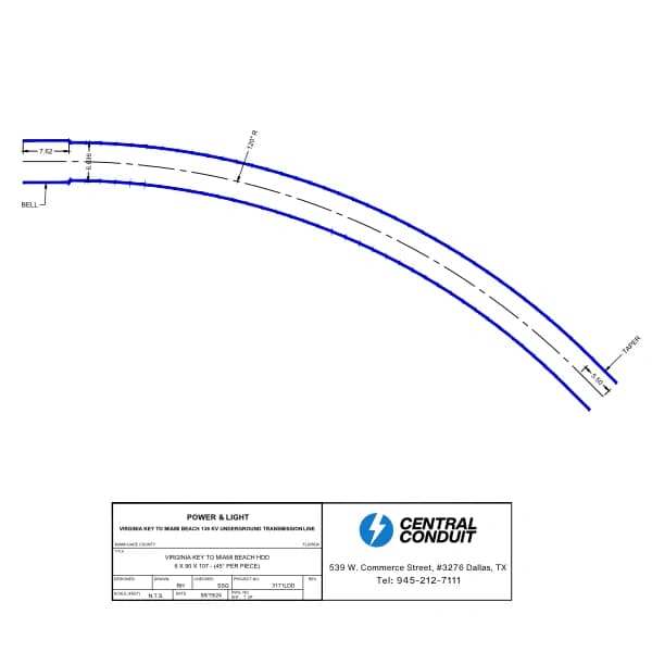 CAD drawing of custom PVC conduit elbow